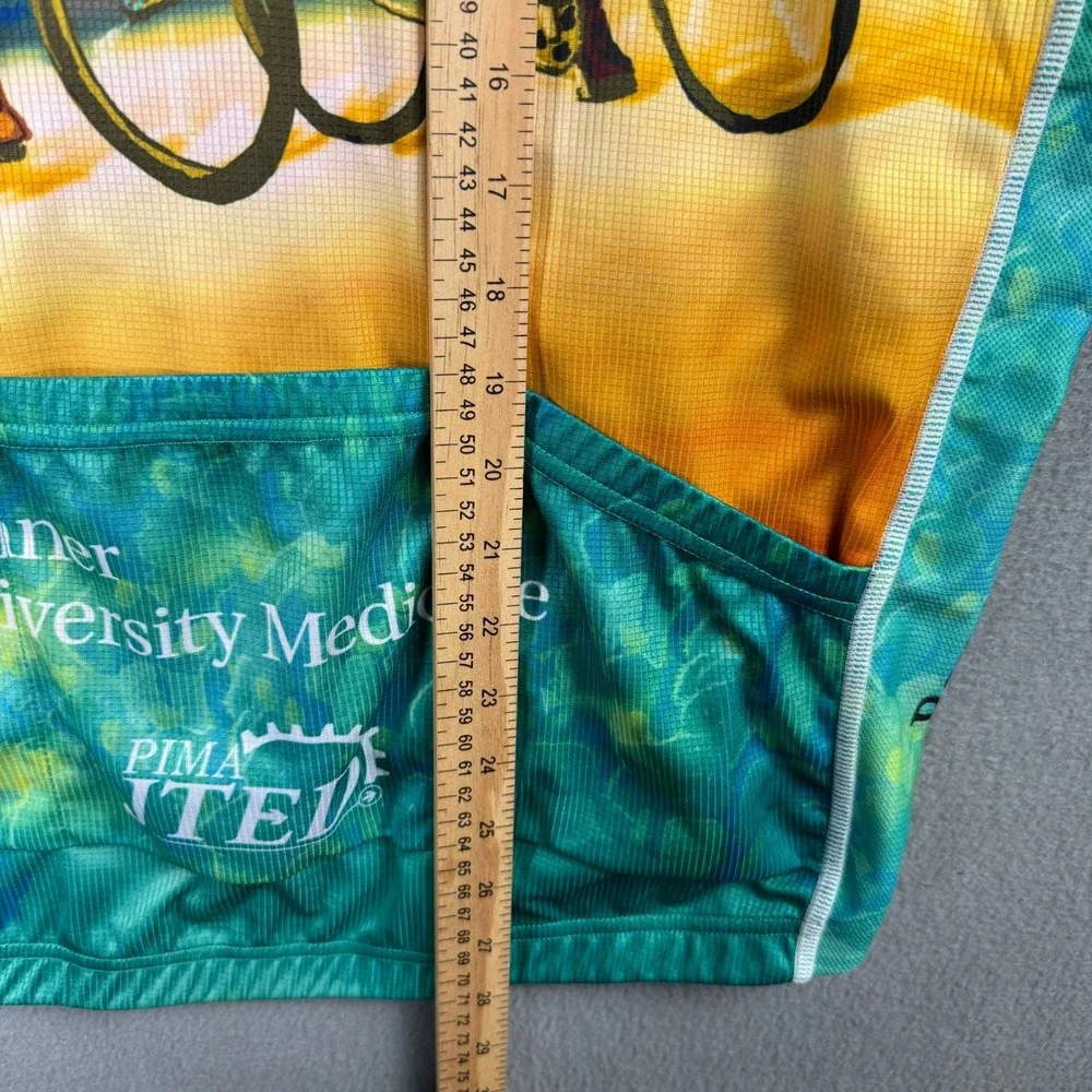 Primal El Tour De Tucson Cycling Jersey Mens XL Race Cut Banner Medicine Teal